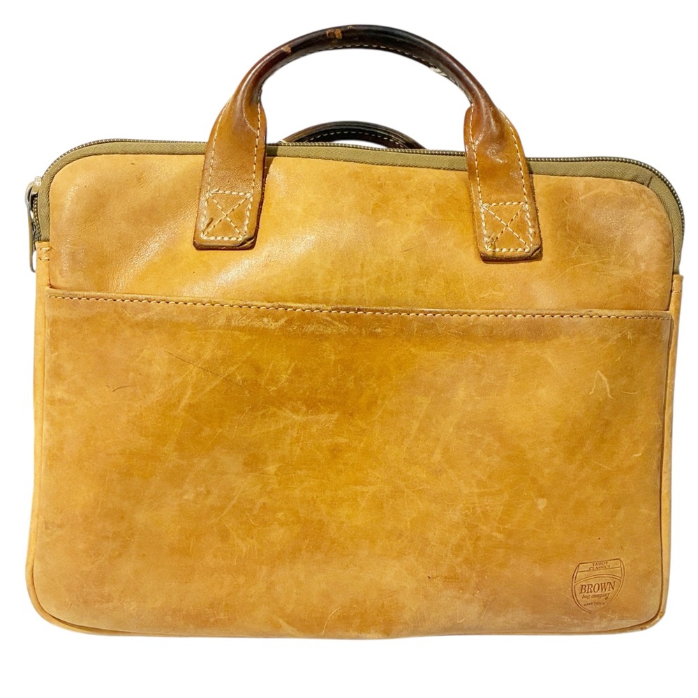 Brown Bag Company Lake‎ Tahoe Classic Thick Leather Padded Brown Computer Bag